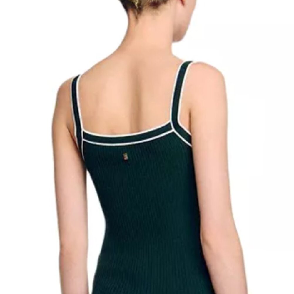 Sandro Two Tone Knit Tank